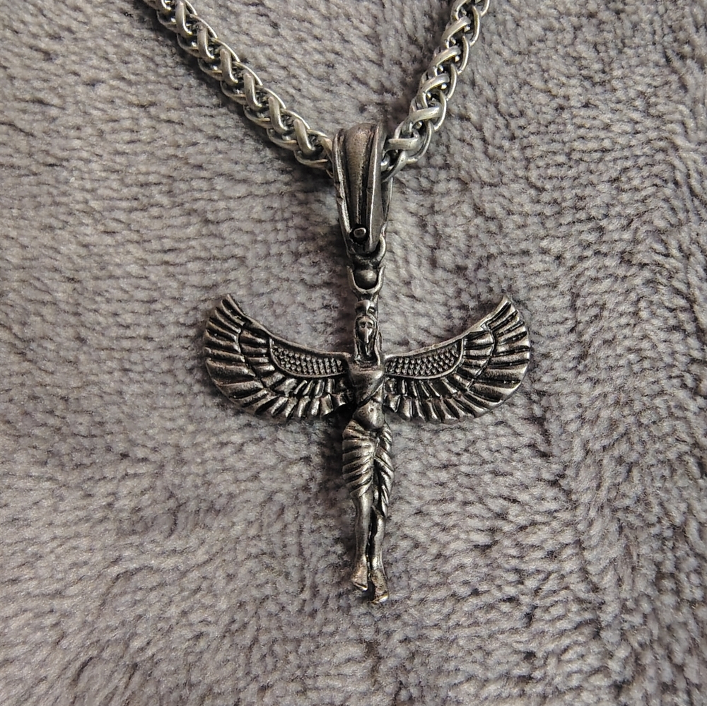 Winged Goddess Isis Pendant Necklace